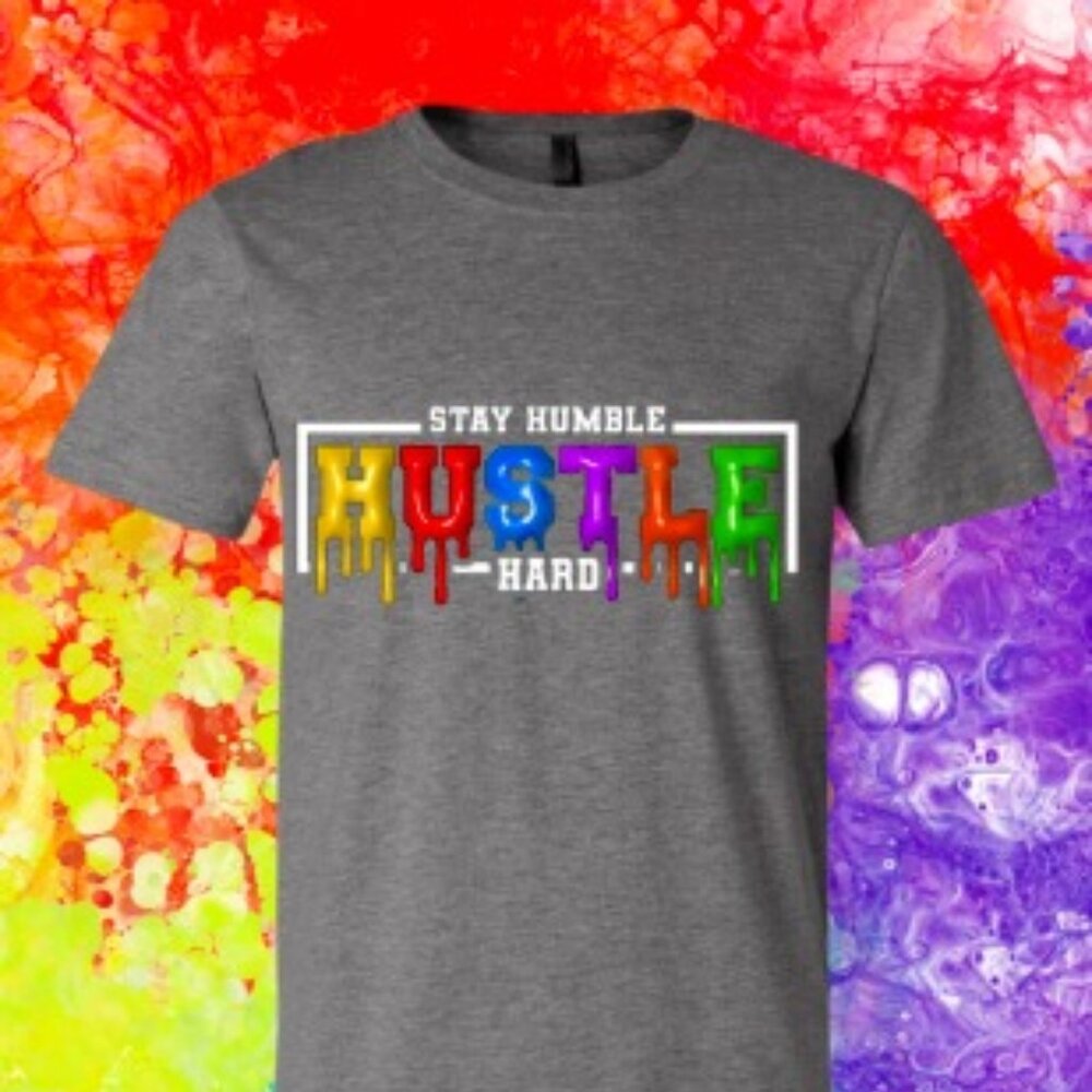 Short Sleeve Gray Unisex T-shirt: Stay Humble Hustle Hard